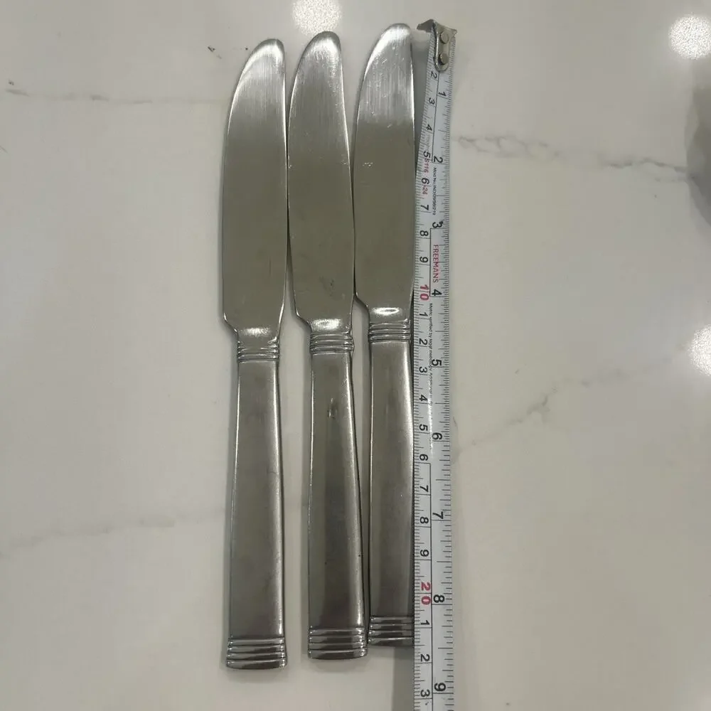 Vtg Wallace NAPOLI-FROST‎ Stainless 18/10 Set of 3 Flatware 8.5” Dinner Knives